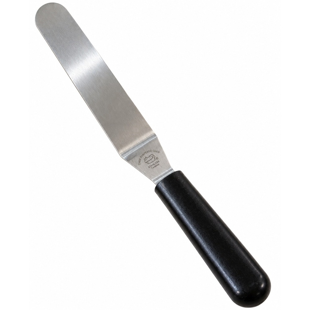 The Pampered Chef Stainless Steel Icing Spatula Cake Frosting Black Handle
